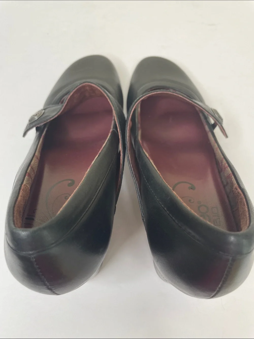 OBEO B.I.O. System Black Leather OPHELIA Mary Jane Block Heel Pump Shoes 7N